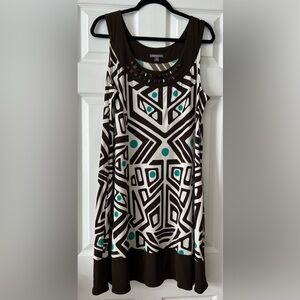 Apt 9 Geometric Patterned Sleeveless Dress Size XL